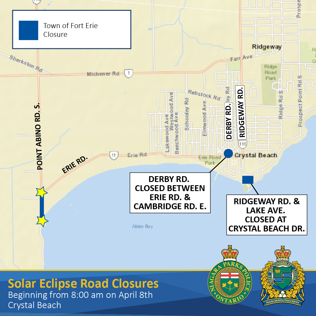 map of fort erie eclipse road closures